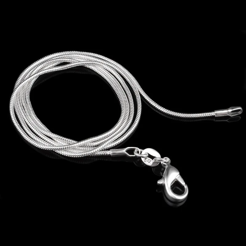 YANHUI Full Size 16-38inch Classic Basic Chain Thin 1MM 925 Sterling Silver Lobster Clasp Necklace Fine Jewelry for Women | Украшения и