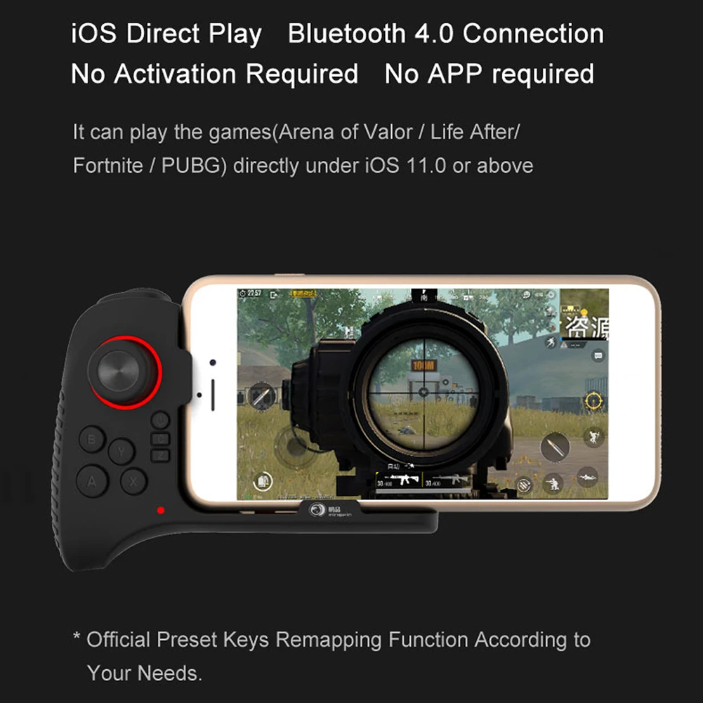 Mobile Game Controller Wireless Bluetooth Gamepad with Trigger+Thumbsticks for Phone Tablets(4"-10") for Android4.0+/iOS11.0+
Mobile Game Controller Wireless Bluetooth Gamepad with Trigger+Thumbsticks for Phone Tablets(4"-10") for Android4.0+/iOS11.0+