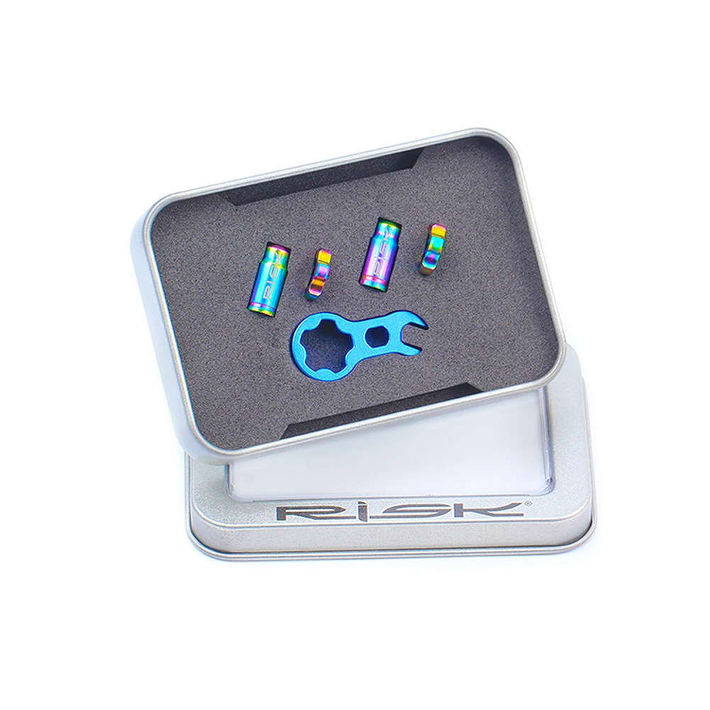 RISK FV55 AV55 Mountain Road Bike Bicycle Titanium Presta Schrader Valve Cap Nut Wrench Dust Cover
RISK FV55 AV55 Mountain Road Bike Bicycle Titanium Presta Schrader Valve Cap Nut Wrench Dust Cover