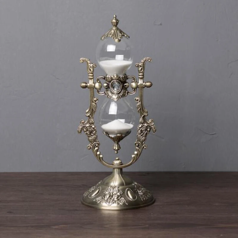 Creative Europe Retro 15/30 Min Hourglass The Metal+glass Decorative Sands Hourglasses Sand Timer Watch for Home Decoration 
Creative Europe Retro 15/30 Min Hourglass The Metal+glass Decorative Sands Hourglasses Sand Timer Watch for Home Decoration