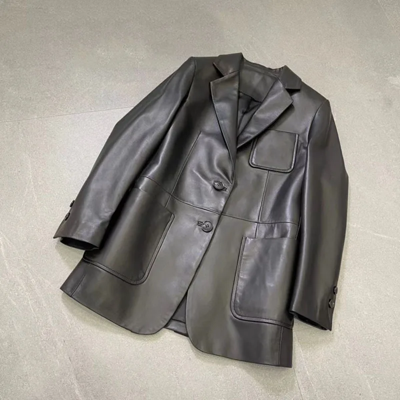 Women Coat Spring Long Length 2021 New Arrival High Quality Import Genuine Leather Jacket Female Suit Style Turn-Down Collar
Women Coat Spring Long Length 2021 New Arrival High Quality Import Genuine Leather Jacket Female Suit Style Turn-Down Collar