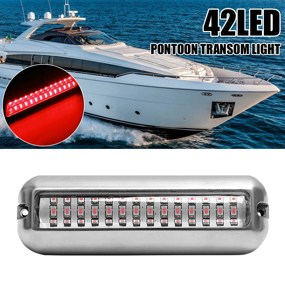 50W 42LED Marine Boat Light DC12V Underwater Transom Light 538LM Stainless Steel Pontoon Boat Tail Lamp IP68 Waterproof Red
50W 42LED Marine Boat Light DC12V Underwater Transom Light 538LM Stainless Steel Pontoon Boat Tail Lamp IP68 Waterproof Red