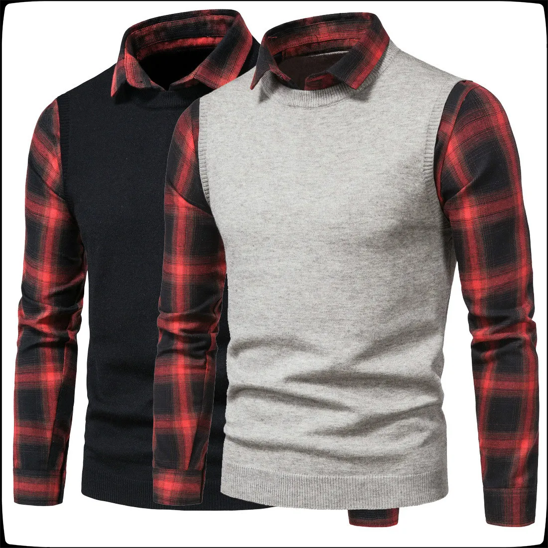 New Men's Sweater Male Pullovers Autumn Winter Britain Shirt Collar Casual woollen Sweaters Men Fake Two Pieces Clothing
New Men's Sweater Male Pullovers Autumn Winter Britain Shirt Collar Casual woollen Sweaters Men Fake Two Pieces Clothing