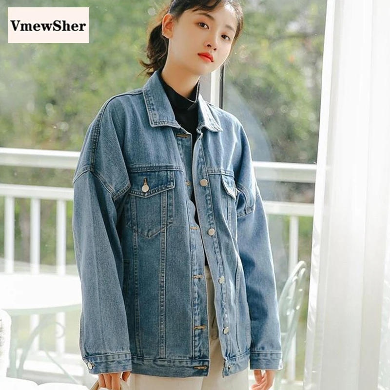 VmewSher New Spring Autumn Women Denim Jacket Single Breasted Female Long Sleeve Turn Down Collar Pocket Jean Coat Solid Outwear
VmewSher New Spring Autumn Women Denim Jacket Single Breasted Female Long Sleeve Turn Down Collar Pocket Jean Coat Solid Outwear