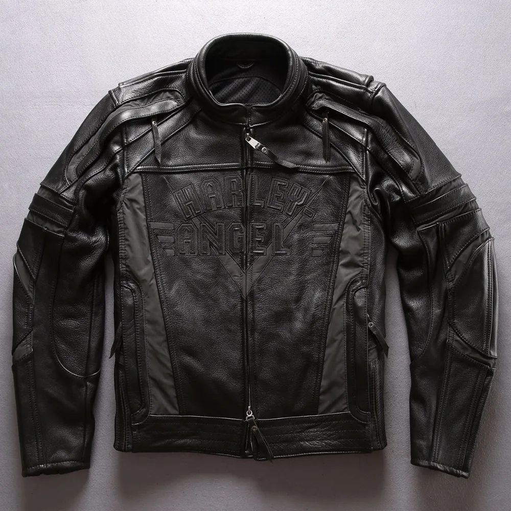 cowhide men Professional genuine motorcycle biker jacket with protective device bag real leather coat male
cowhide men Professional genuine motorcycle biker jacket with protective device bag real leather coat male