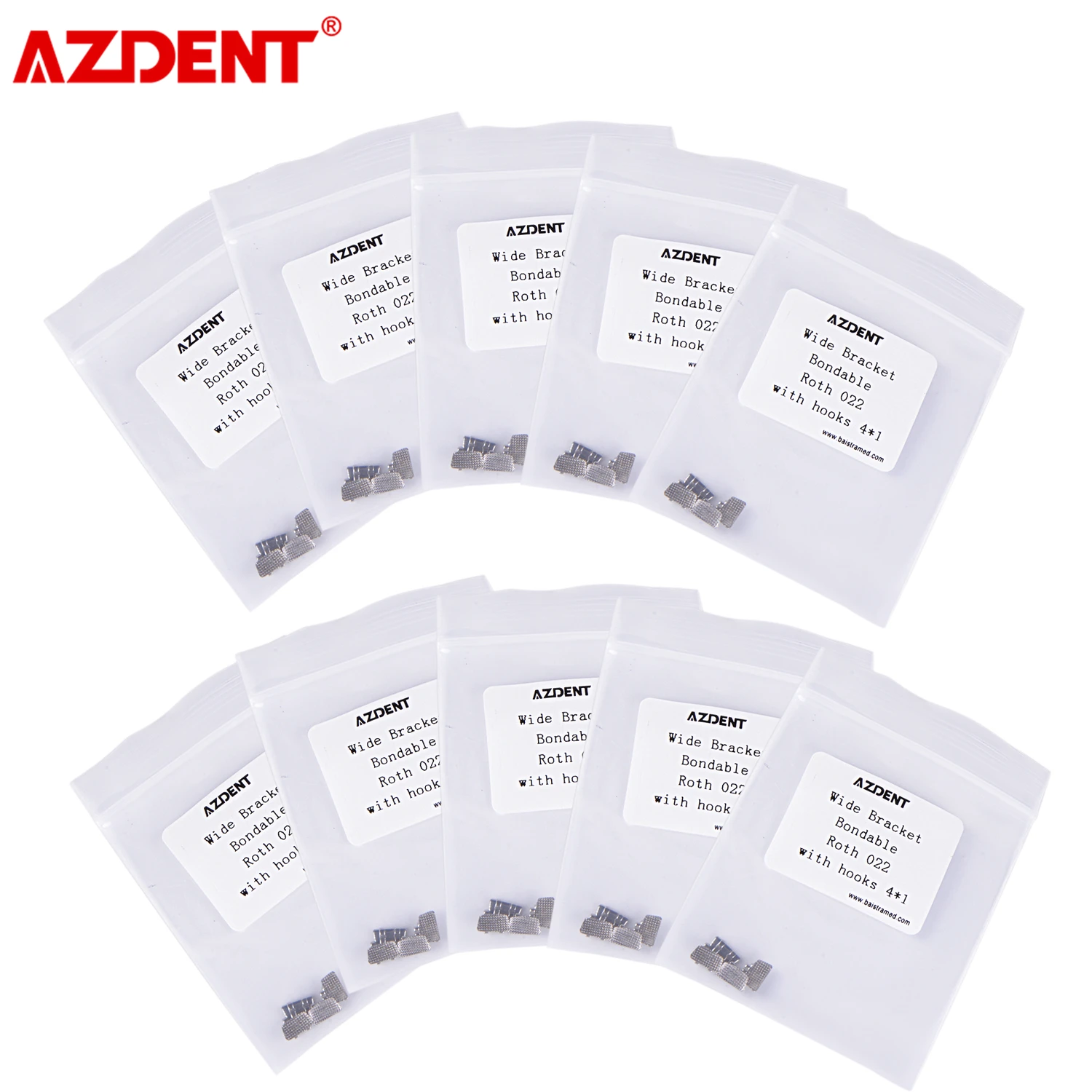 10 Packs AZDENT Dental Wide Bracket 1st Molar Orthodontic Braces Bondable Roth 0.022 with Hooks Bondable 4pcs/Pack
10 Packs AZDENT Dental Wide Bracket 1st Molar Orthodontic Braces Bondable Roth 0.022 with Hooks Bondable 4pcs/Pack