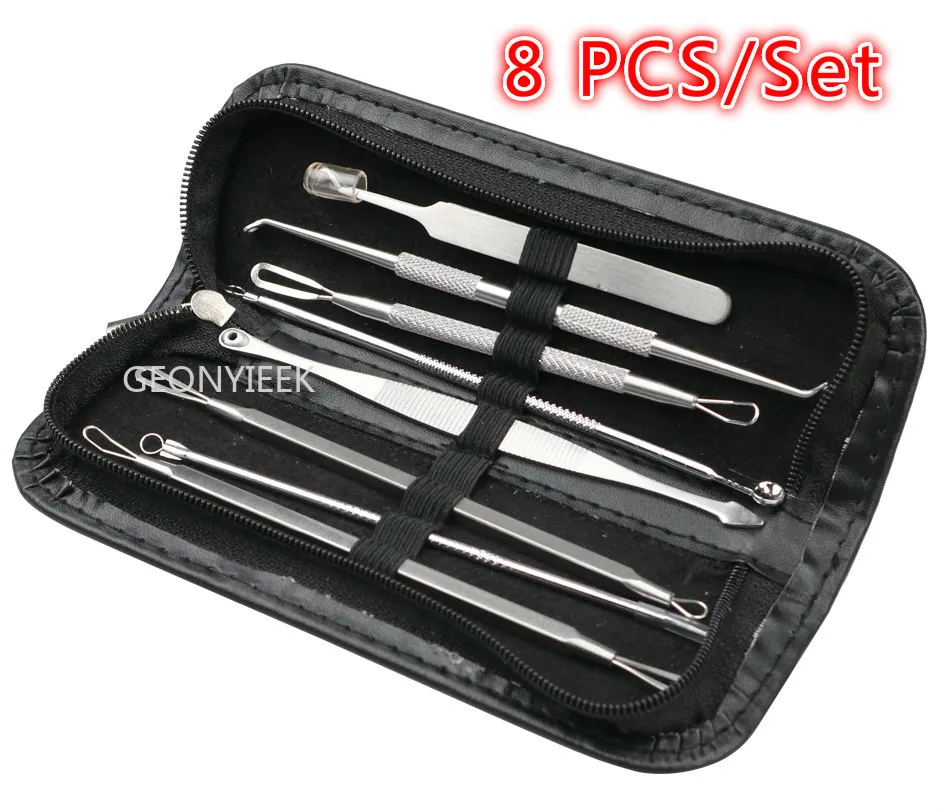 8pcs/set Blackhead Comedone Acne Pimple Blackhead Remover Tool Spoon for Face Skin Care Tool Needles Facial Pore Cleaner
8pcs/set Blackhead Comedone Acne Pimple Blackhead Remover Tool Spoon for Face Skin Care Tool Needles Facial Pore Cleaner