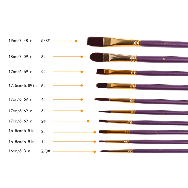 10Pcs Artist Paint Brush Set Nylon Hair Watercolor Acrylic Oil Painting Drawing
10Pcs Artist Paint Brush Set Nylon Hair Watercolor Acrylic Oil Painting Drawing