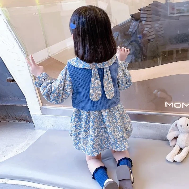 Girls sweater floral dress two-piece clothing Sets baby kids Girls Autumn suit Korean spring autumn new foreign dress P4 315 
Girls sweater floral dress two-piece clothing Sets baby kids Girls Autumn suit Korean spring autumn new foreign dress P4 315