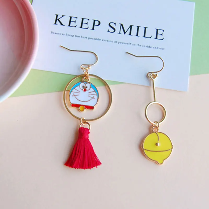 Linmouge Classical Cartoon Aysmmetry Earrings For Women Cute Round Metal Animal Cat With Tassel Party Stud Jewelry Gifts EF71
Linmouge Classical Cartoon Aysmmetry Earrings For Women Cute Round Metal Animal Cat With Tassel Party Stud Jewelry Gifts EF71