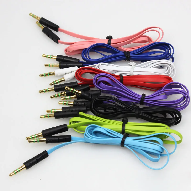 3.5mm to 3.5mm Male to Male Colorful Flat Type Car Aux Stero Audio Headphone Jack Extension Cable 100pcs/lot
3.5mm to 3.5mm Male to Male Colorful Flat Type Car Aux Stero Audio Headphone Jack Extension Cable 100pcs/lot