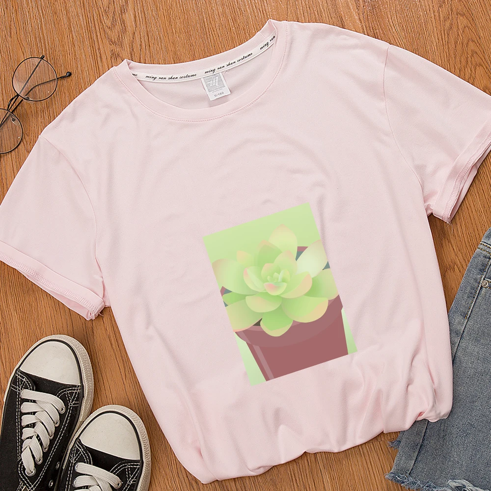 2020 Summer Shirt Women Vintage Succulent Cactus Print Top Harajuku Kawaii Style Top 90s Female T Shirt Sweet Cute Women Shirts
2020 Summer Shirt Women Vintage Succulent Cactus Print Top Harajuku Kawaii Style Top 90s Female T Shirt Sweet Cute Women Shirts