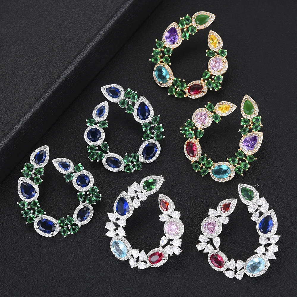 LARRAURI Statement Crystal Stud Earrings For Woman Punk Rock Boucle D'oreille Vintage Jewelry Dazzling Cubic Zirconia Brincos
LARRAURI Statement Crystal Stud Earrings For Woman Punk Rock Boucle D'oreille Vintage Jewelry Dazzling Cubic Zirconia Brincos