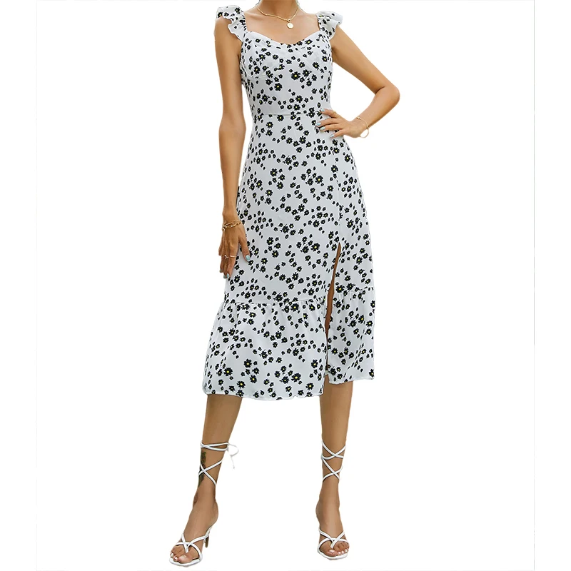 The new summer floral romantic beautiful lotus leaf sleeves waist slit one-neck stretch design sense dress women
The new summer floral romantic beautiful lotus leaf sleeves waist slit one-neck stretch design sense dress women