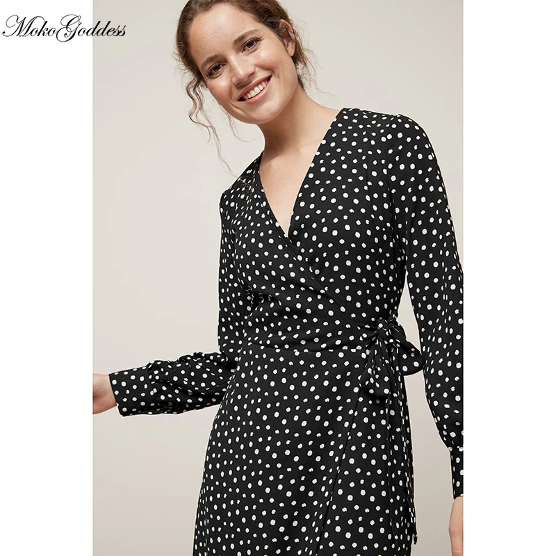 Women Vintage Polka Dot Casual Long Dress 2020 Elegant V Neck Long Sleeve Wrap Party Dresses Female Boho Split Sashes Vestido
Women Vintage Polka Dot Casual Long Dress 2020 Elegant V Neck Long Sleeve Wrap Party Dresses Female Boho Split Sashes Vestido