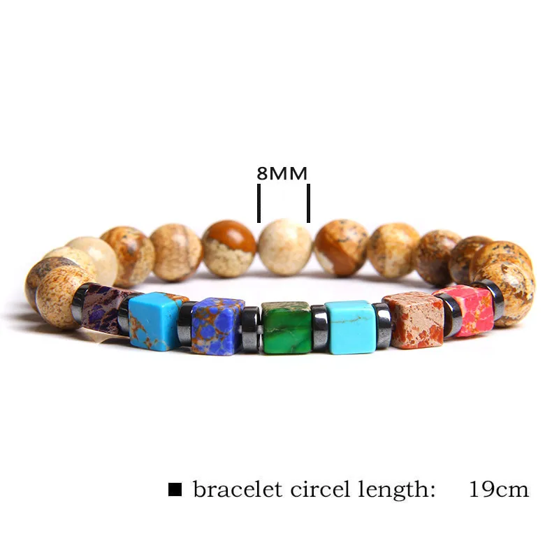 Bead Bracelet Simple Style Square Colorful Emperor Stone Bead Bracelet Volcanic Frosted Stone Energy Bracelet Charm Jewelry Gift 
Bead Bracelet Simple Style Square Colorful Emperor Stone Bead Bracelet Volcanic Frosted Stone Energy Bracelet Charm Jewelry Gift