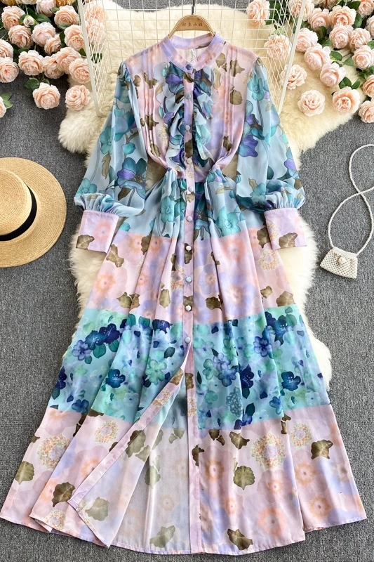 Women's Elegant Floral Lantern Sleeve Single Breasted Shirt Dress Spring Autumn Streetwear Office Wear Dresses Hoilday Vestidos
Women's Elegant Floral Lantern Sleeve Single Breasted Shirt Dress Spring Autumn Streetwear Office Wear Dresses Hoilday Vestidos