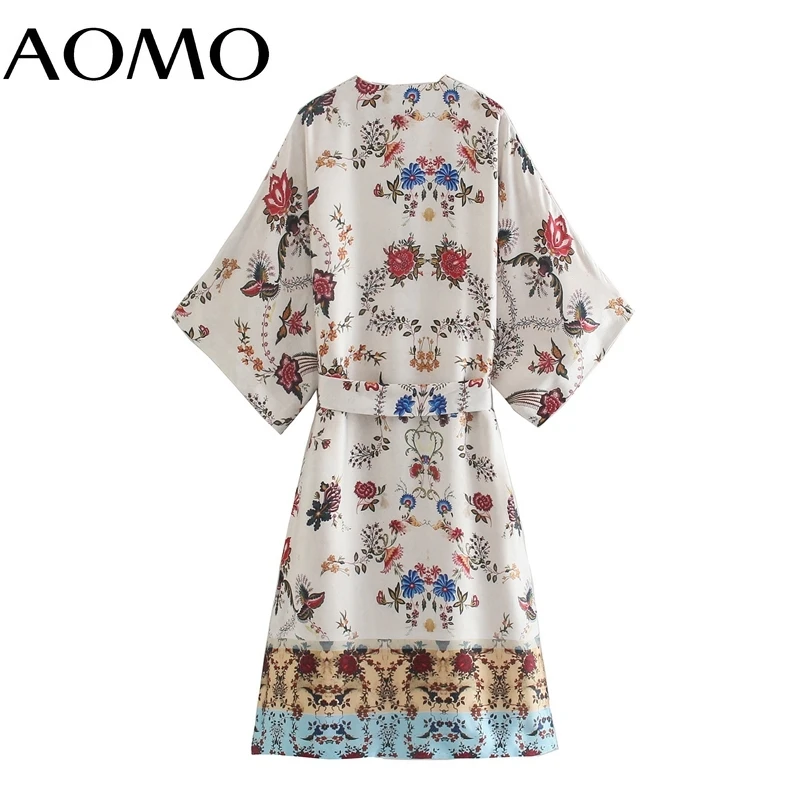AOMO 2021 Chic Fashion Women With Belt Floral Printed Long Kimono Coat Vintage Three Quarter Sleeve Female 5Z253A
AOMO 2021 Chic Fashion Women With Belt Floral Printed Long Kimono Coat Vintage Three Quarter Sleeve Female 5Z253A