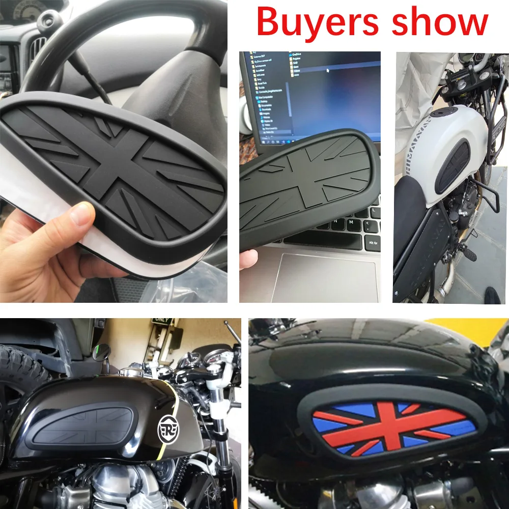Motorcycle Fuel tank Rubber Sticker Cafe Racer Gas Protector Sheath Knee Tank pad Grip Decal the Union Jack Logo
Motorcycle Fuel tank Rubber Sticker Cafe Racer Gas Protector Sheath Knee Tank pad Grip Decal the Union Jack Logo
