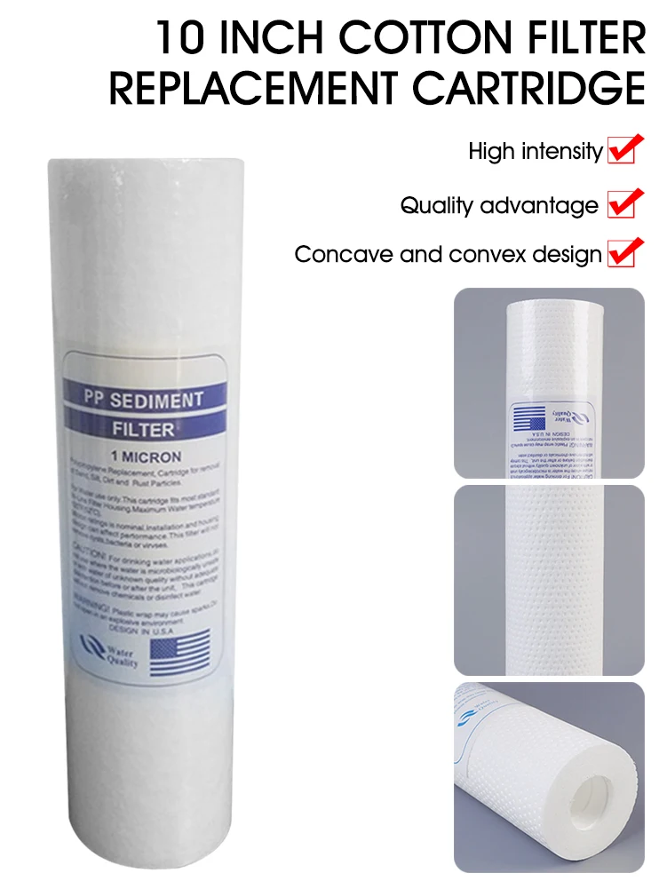 1 Micron / 5 Micron 10'' RO Water Replacement PP Sediment Filter Acupuncture Process 6.2*6.2*25.4cm Cartridge Reverse Osmosis
1 Micron / 5 Micron 10'' RO Water Replacement PP Sediment Filter Acupuncture Process 6.2*6.2*25.4cm Cartridge Reverse Osmosis