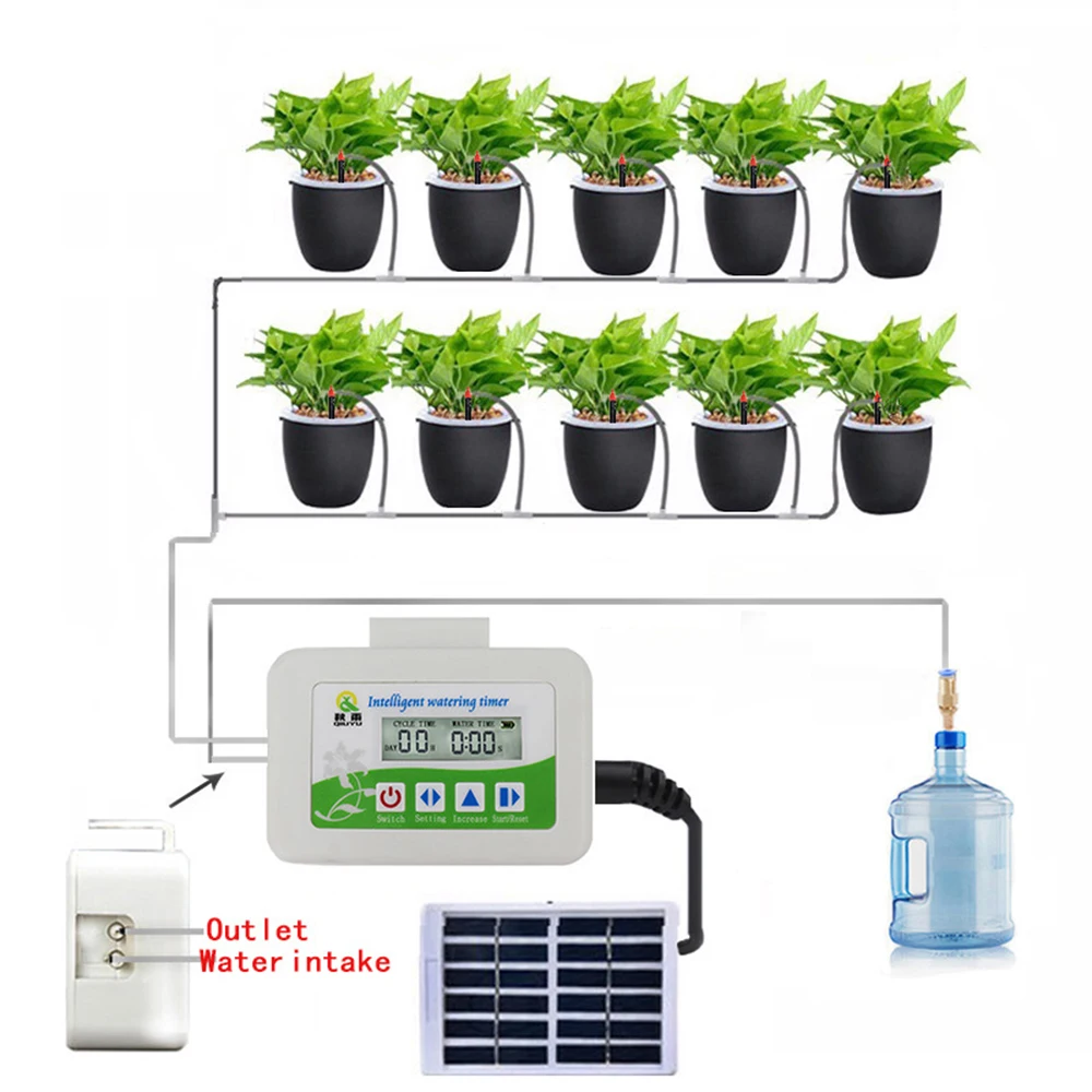 Automatic Watering Drip Irrigation Timer System Solar Energy USB Rechargeable Watering Irrigation Device For Greenhouse Garden
Automatic Watering Drip Irrigation Timer System Solar Energy USB Rechargeable Watering Irrigation Device For Greenhouse Garden