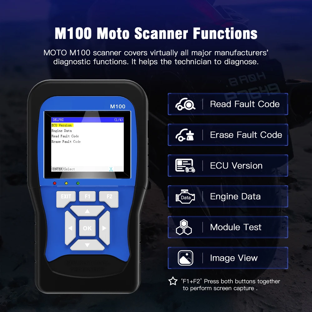 Motorcycle Fault Automatic Scanner Code Reader M100 Motorcycle Diagnostic Instrument Multifunctional Motorcycle Maintenance Tool
Motorcycle Fault Automatic Scanner Code Reader M100 Motorcycle Diagnostic Instrument Multifunctional Motorcycle Maintenance Tool