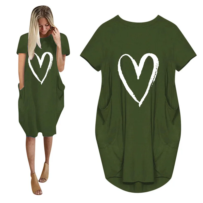 Spring and summer new foreign trade cross border express Amazon Women's short sleeve Valentine's Day Love Print Dress
Spring and summer new foreign trade cross border express Amazon Women's short sleeve Valentine's Day Love Print Dress