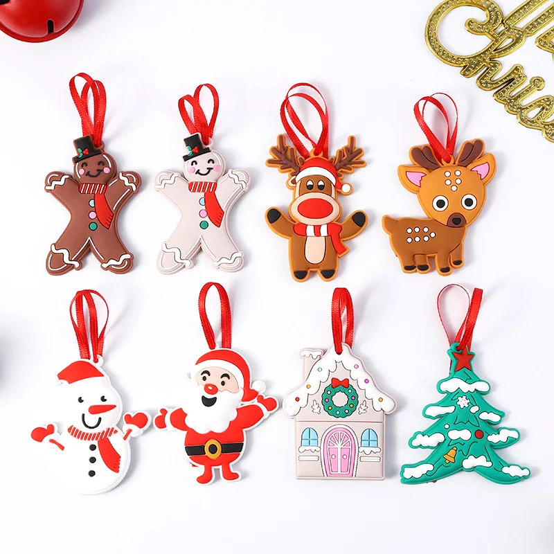8 pcs Christmas Cute Cartoon Santa Claus Elk Snowman Tree Pendant Pvc Ornaments Creative Decoration Accessories 
8 pcs Christmas Cute Cartoon Santa Claus Elk Snowman Tree Pendant Pvc Ornaments Creative Decoration Accessories