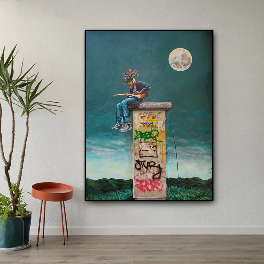 Modern Street Graffiti Art Painting on Canvas Posters and Prints Boy Playing Guitar Wall Art Picture for Living Room Home Decor
Modern Street Graffiti Art Painting on Canvas Posters and Prints Boy Playing Guitar Wall Art Picture for Living Room Home Decor