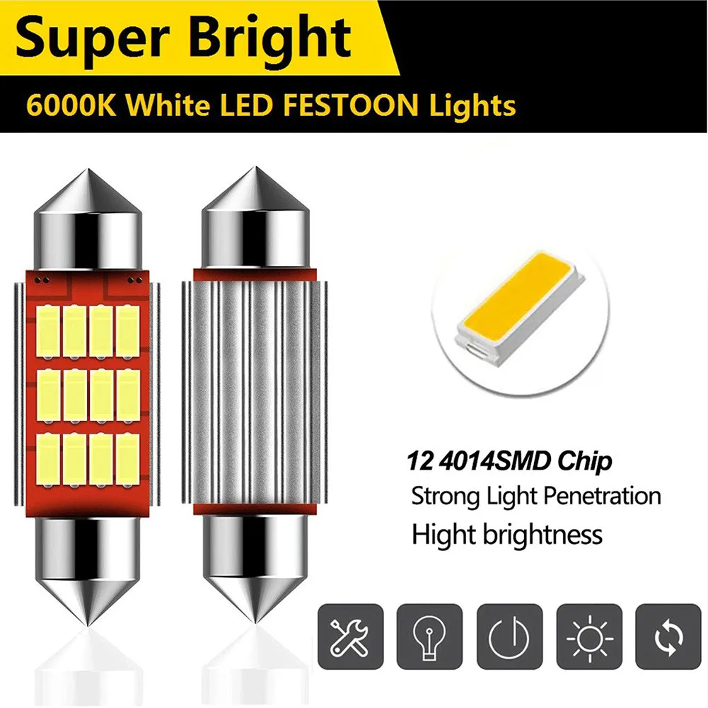 10pcs Car Festoon Lights 41mm Reading Lights Auto Interior Dome Lamp Reading Bulb White C5W C10W 4014 LED Doom Lamp
10pcs Car Festoon Lights 41mm Reading Lights Auto Interior Dome Lamp Reading Bulb White C5W C10W 4014 LED Doom Lamp