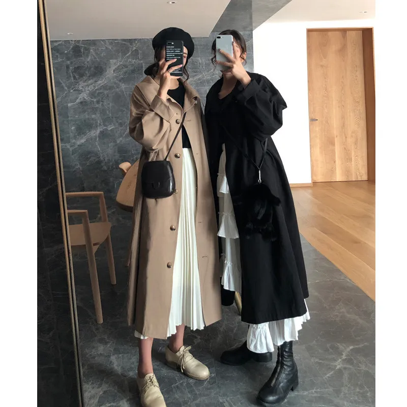 Trench Coat Women Long Style Solid Loose Button Daily Outwear Womens All-match Streetwear Leisure Elegant Chic Retro Fashion New
Trench Coat Women Long Style Solid Loose Button Daily Outwear Womens All-match Streetwear Leisure Elegant Chic Retro Fashion New
