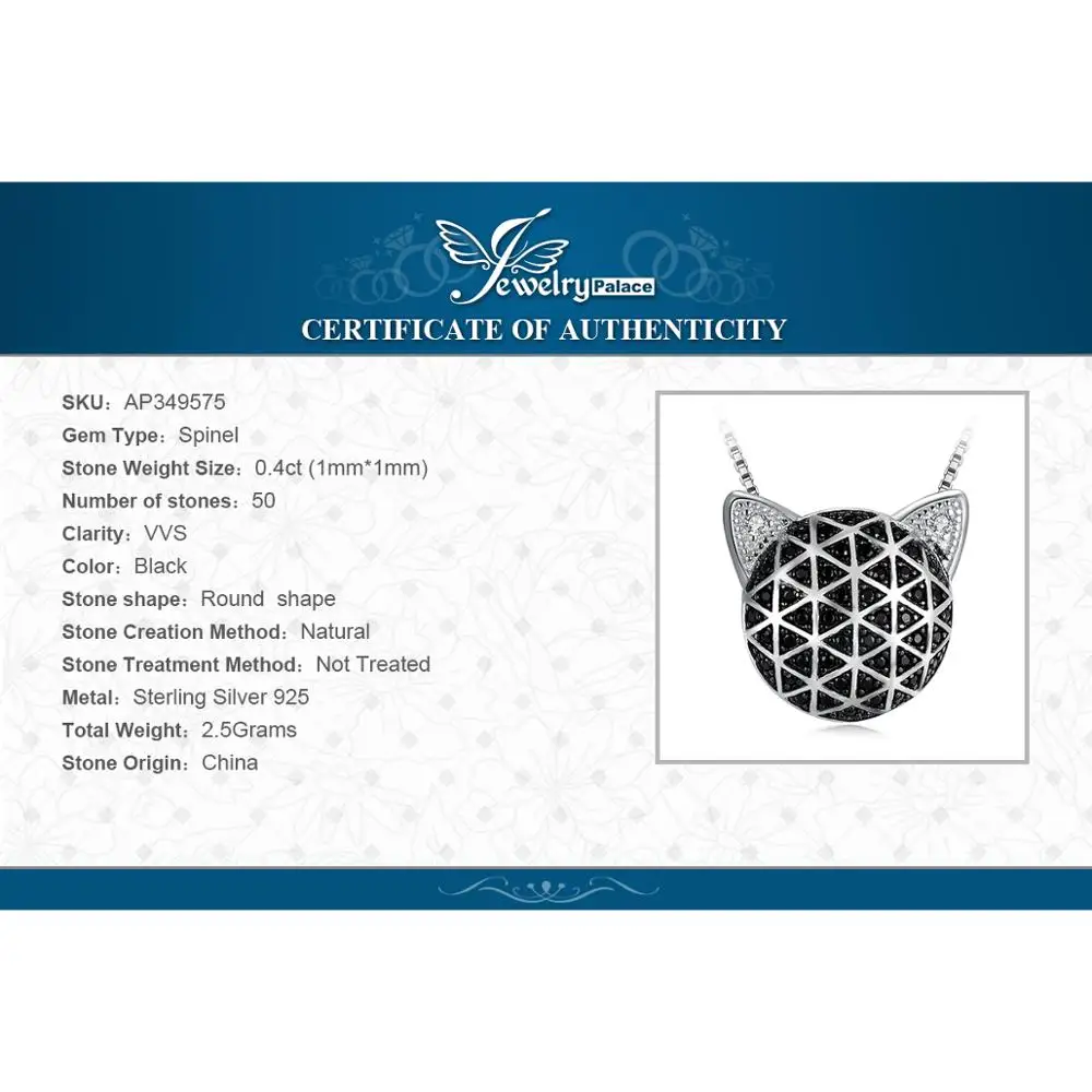 JewelryPalace Genuine Black Spinel Cubic Zirconia Cat Face Pendant Without Chain 925 Sterling Silver Pendants Necklaces Without
JewelryPalace Genuine Black Spinel Cubic Zirconia Cat Face Pendant Without Chain 925 Sterling Silver Pendants Necklaces Without