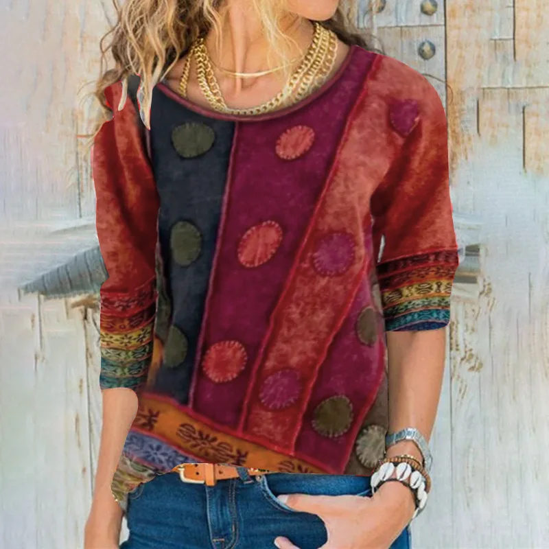2021 New Spring And Summer Fashion Women Printed Retro National Top Long Sleeve Round Neck Shirt T Shirt Women Tshirt
2021 New Spring And Summer Fashion Women Printed Retro National Top Long Sleeve Round Neck Shirt T Shirt Women Tshirt