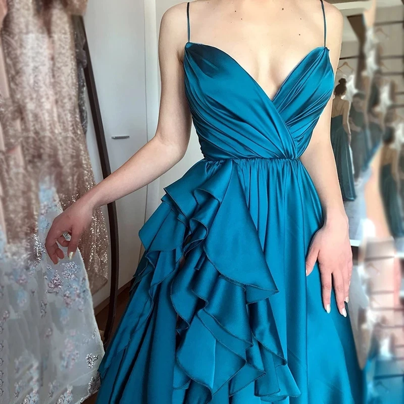 Teal Blue Prom Dresses Long 2022 New Fashion Deep V High Side Split Ruffles A Line Sexy Evening Party Dress DQG1295
Teal Blue Prom Dresses Long 2022 New Fashion Deep V High Side Split Ruffles A Line Sexy Evening Party Dress DQG1295