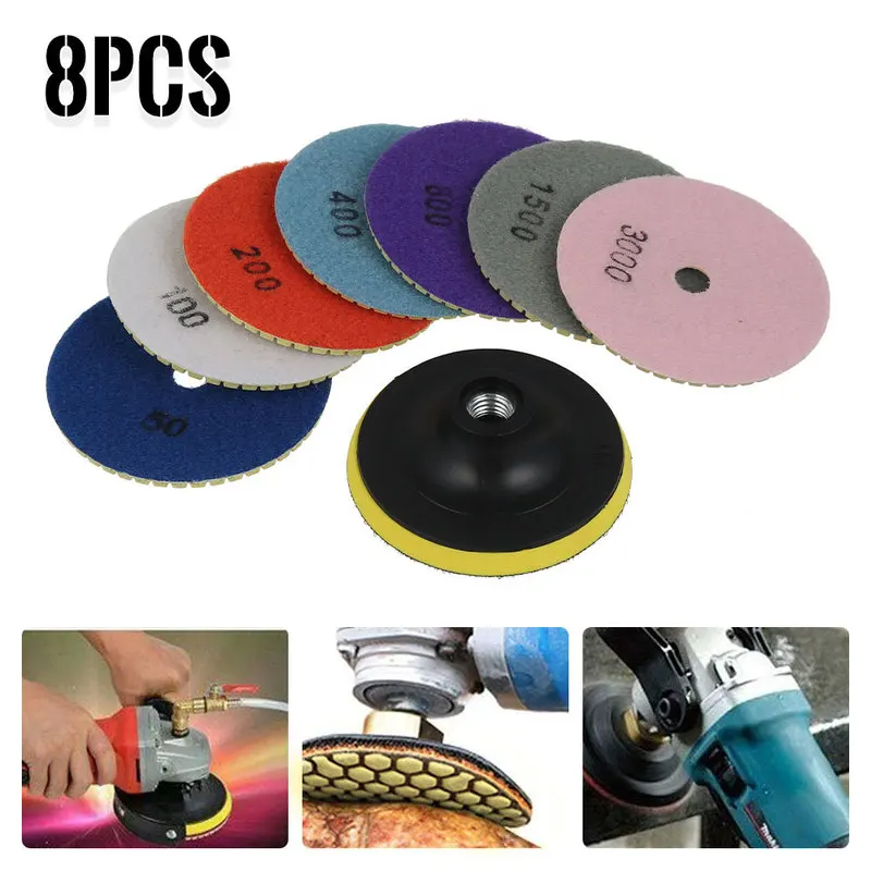 8pcs Diamond Polishing Pads Polishings Wheel Granite Stone Concrete Marble Sharp Grinding Discs Marble Water Mill Sheet
8pcs Diamond Polishing Pads Polishings Wheel Granite Stone Concrete Marble Sharp Grinding Discs Marble Water Mill Sheet