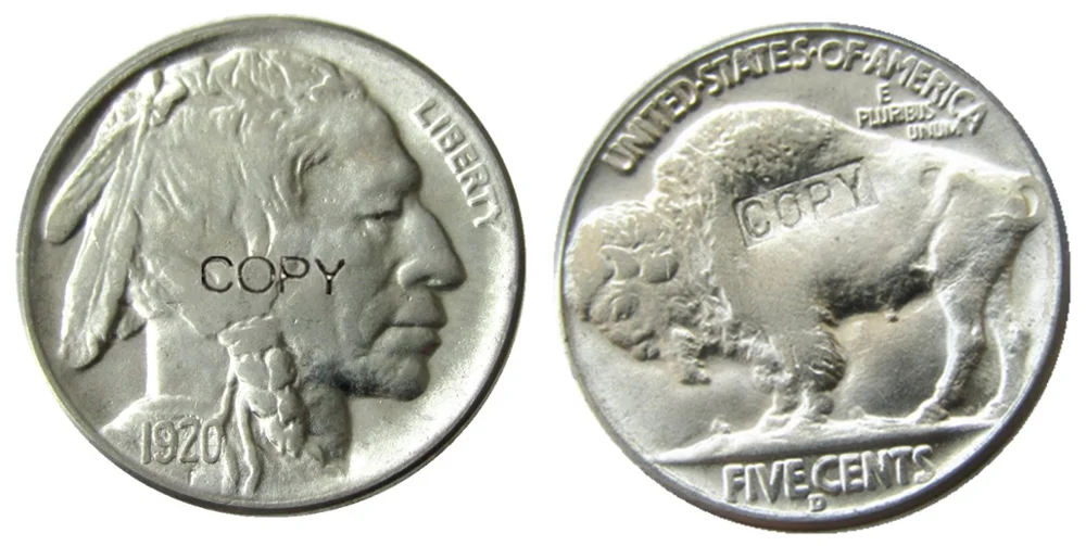 US 1920D Buffalo Nickel Five Cents Copy Decorative Coin 
US 1920D Buffalo Nickel Five Cents Copy Decorative Coin