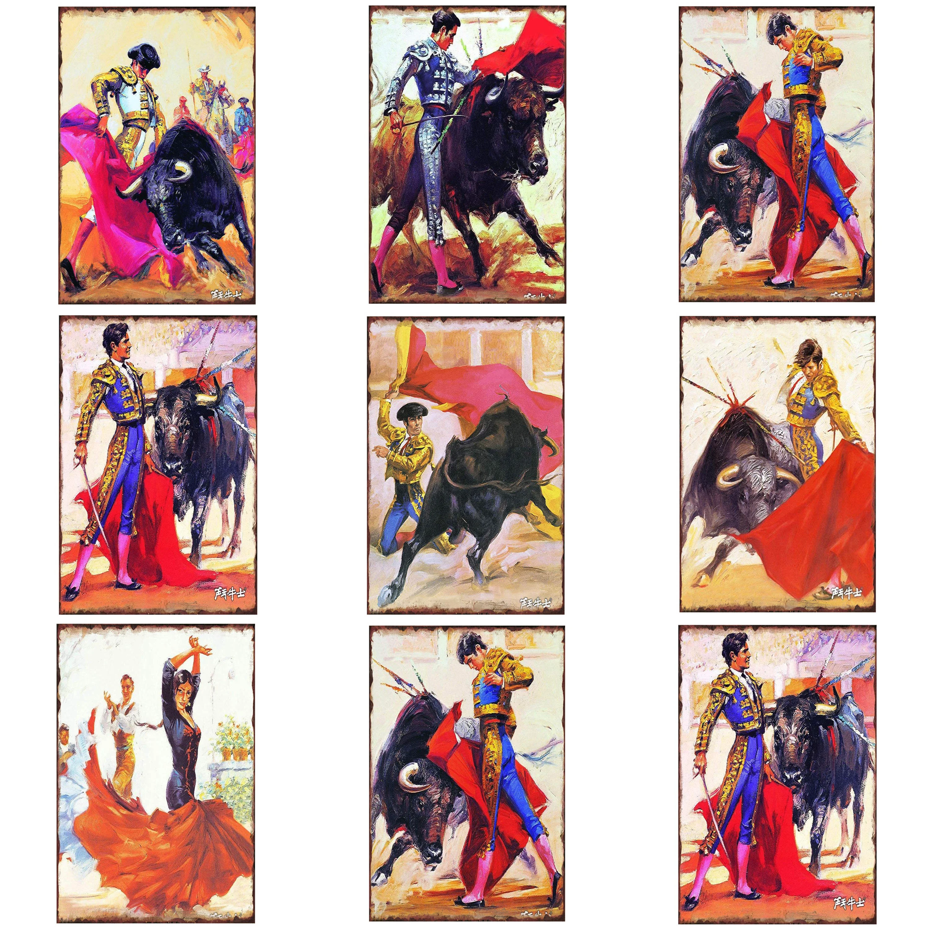 Classical Spanish Bullfighter Plate Retro Fashion Metal Tin Signs Wall Art Decoration Passionate Girl Plaque Iron Craft Painting
Classical Spanish Bullfighter Plate Retro Fashion Metal Tin Signs Wall Art Decoration Passionate Girl Plaque Iron Craft Painting