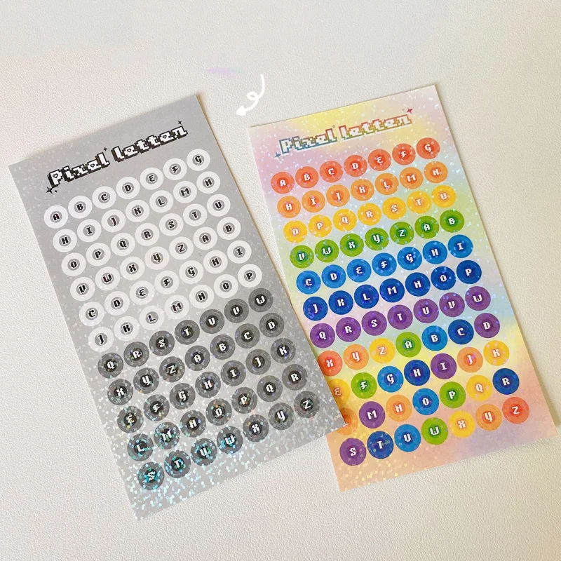 Colorful English Letters Shining Cute Stickers Black White Pixel Laser Children Diy Collage Photo Stationery Decorative Sticker
Colorful English Letters Shining Cute Stickers Black White Pixel Laser Children Diy Collage Photo Stationery Decorative Sticker