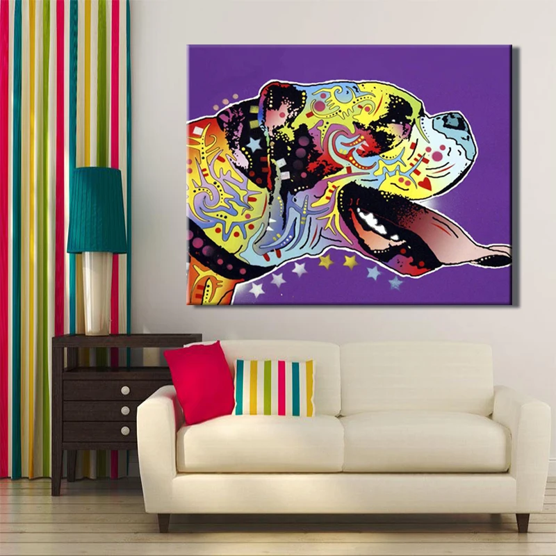 Рисуй по номеру Wall art живописи номерам животных собака будет учинением массовых