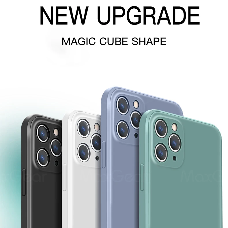 Классический квадратный мягкий чехол из жидкого силикона для iPhone 11 Pro X XR XS Max SE 2020 7