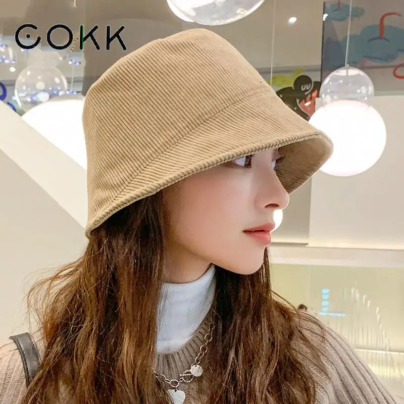 COKK Women Hat Winter Autumn Corduroy Solid Color Bucket Hat Fisherman Cap Korean Casual Simple Retro Gorro Bob New 2022
COKK Women Hat Winter Autumn Corduroy Solid Color Bucket Hat Fisherman Cap Korean Casual Simple Retro Gorro Bob New 2022