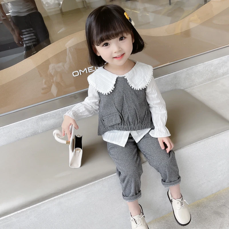 Children Clothing Sets Baby Girls Long Sleeve Turn-Down Collar Shirts+Plaid Waistcoat +Pants 3Pcs Casual Kids Clothes Suits 2-6Y
Children Clothing Sets Baby Girls Long Sleeve Turn-Down Collar Shirts+Plaid Waistcoat +Pants 3Pcs Casual Kids Clothes Suits 2-6Y
