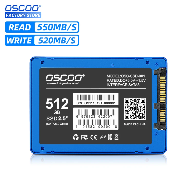 Твердотельный накопитель OSCOO SSD 1 ТБ 512 ГБ 256 высокоскоростной Внутренний 2 5 дюйма