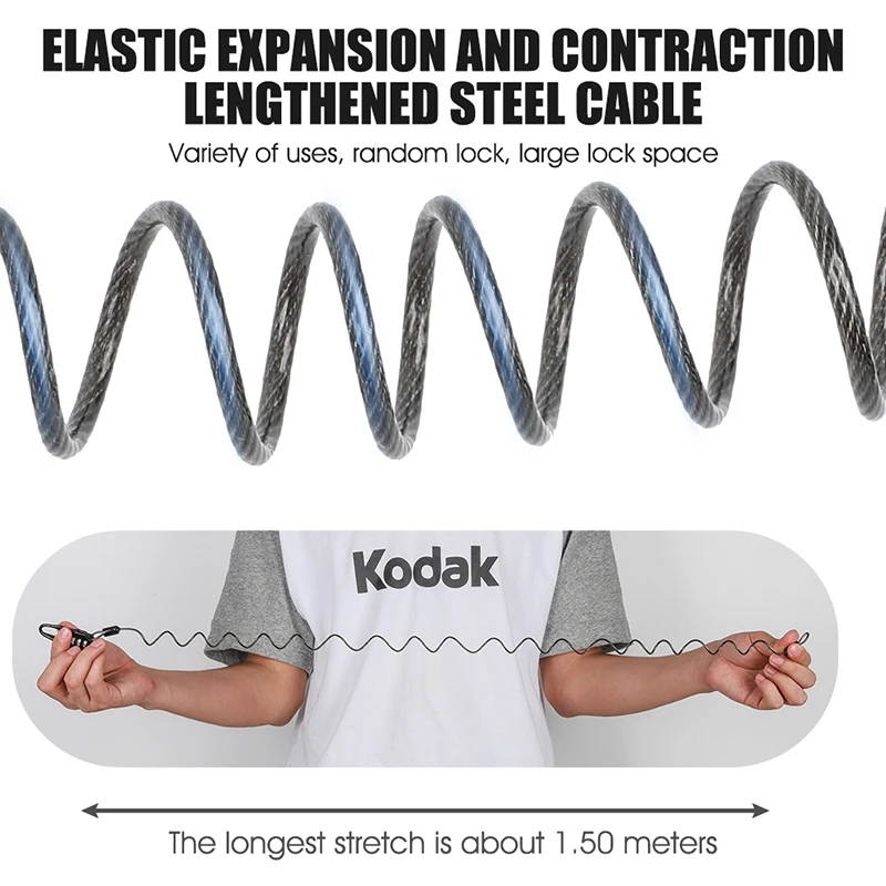 WEST BIKING Bicycle Lock Anti-theft Mini Helmet Lock Motorcycle Cycling Scooter 3 Digit Combination Password Safety Cable Lock 
WEST BIKING Bicycle Lock Anti-theft Mini Helmet Lock Motorcycle Cycling Scooter 3 Digit Combination Password Safety Cable Lock