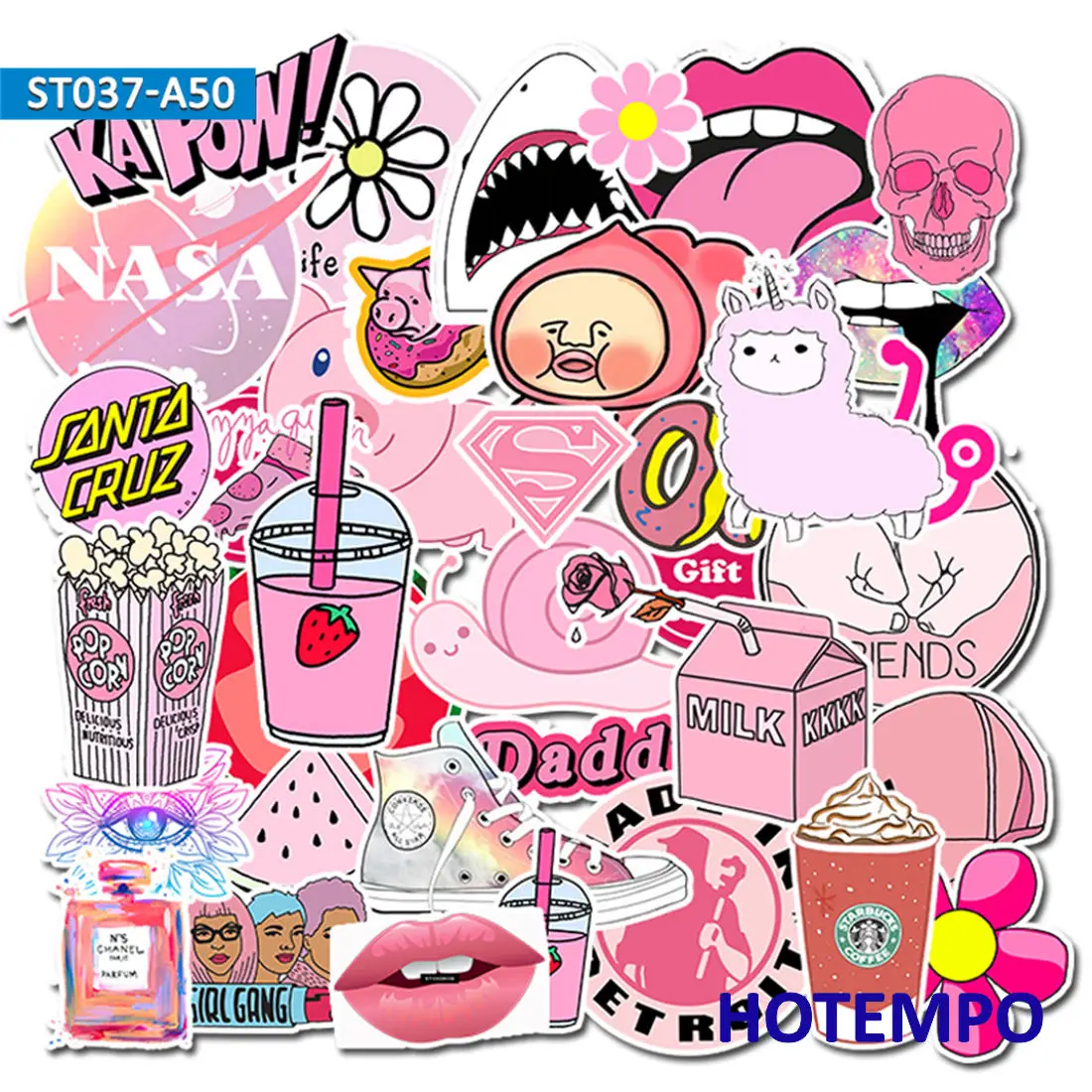 50pcs VSCO Style Kawaii Pink Pattern Shape Mix Cute Decal Stickers Pack for Girl DIY Phone Laptop Luggage Skateboard Art Sticker
50pcs VSCO Style Kawaii Pink Pattern Shape Mix Cute Decal Stickers Pack for Girl DIY Phone Laptop Luggage Skateboard Art Sticker