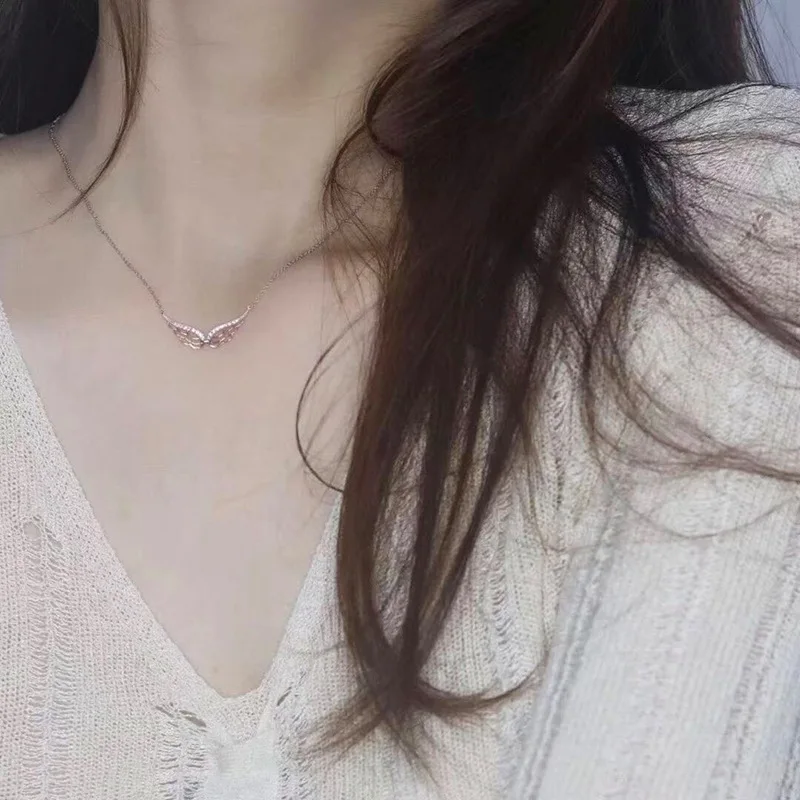 Exquisite Rose Gold Color Angel Wings Necklace Hollow Wing White Zircon Chain Necklace for Women Girls Birthday Party Gifts
Exquisite Rose Gold Color Angel Wings Necklace Hollow Wing White Zircon Chain Necklace for Women Girls Birthday Party Gifts