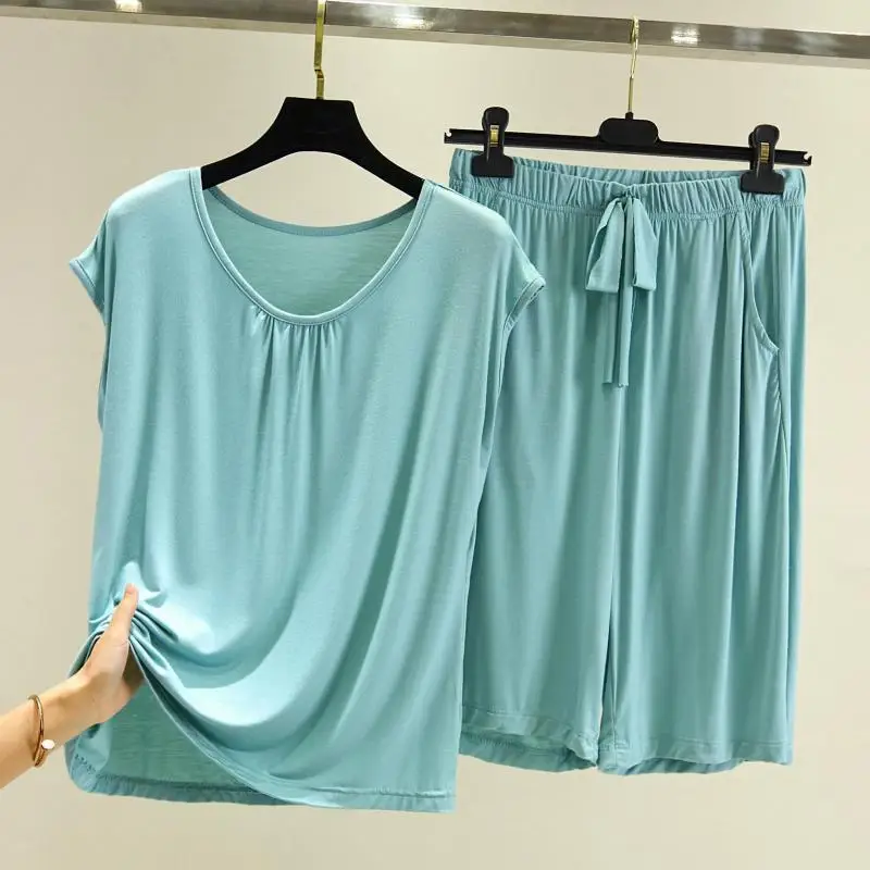 Modal Women Pajamas Set Nightwear Spring Summer Pijamas Suit Sleepwear Short Sleeve Shorts Two-piece Suit Loose Home Clothes
Modal Women Pajamas Set Nightwear Spring Summer Pijamas Suit Sleepwear Short Sleeve Shorts Two-piece Suit Loose Home Clothes
