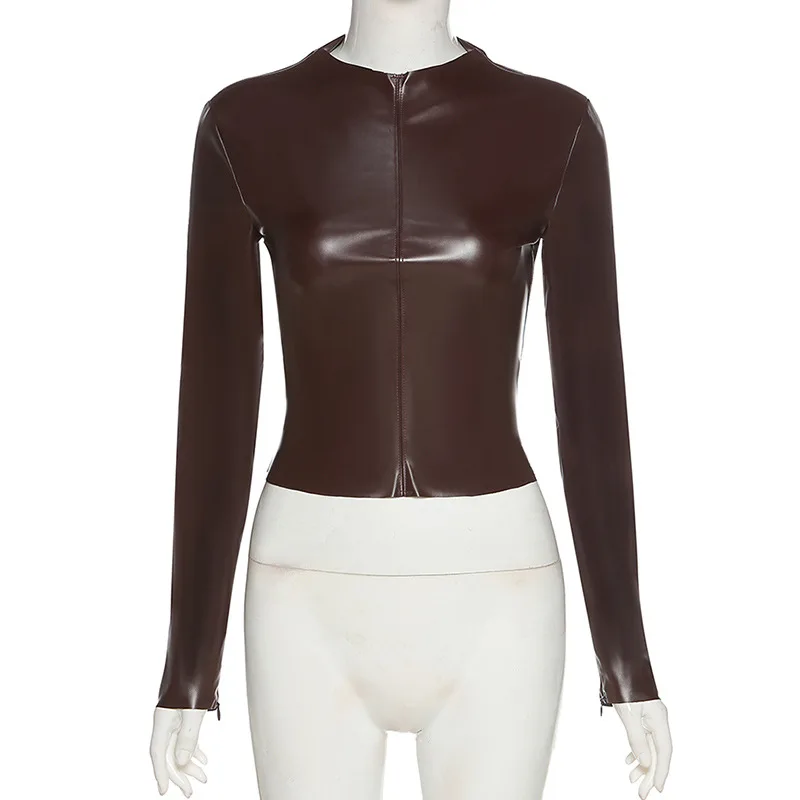 Oluolin Women Women Faux Leather Jacket PU Leather Blouses Autumn Zipper Long Sleeve Coat Y2k Esthetic Vintage 90s Outfits 
Oluolin Women Women Faux Leather Jacket PU Leather Blouses Autumn Zipper Long Sleeve Coat Y2k Esthetic Vintage 90s Outfits