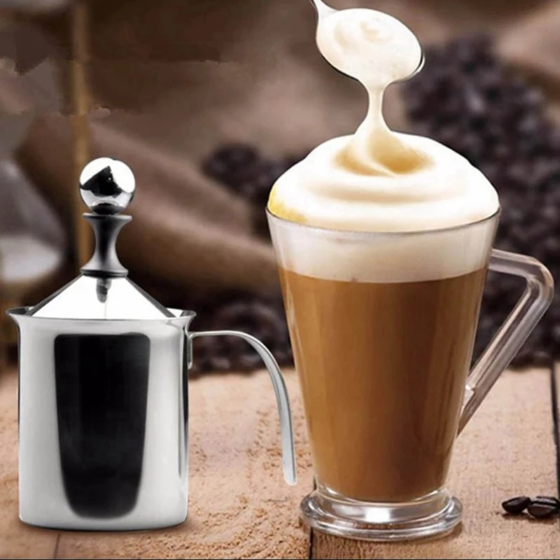 2 Pcs Manual Milk Frother Stainless Steel Foam Beater Kitchen Whisk Coffee Cappuccino Frothing Pot 800ML & 400ML
2 Pcs Manual Milk Frother Stainless Steel Foam Beater Kitchen Whisk Coffee Cappuccino Frothing Pot 800ML & 400ML