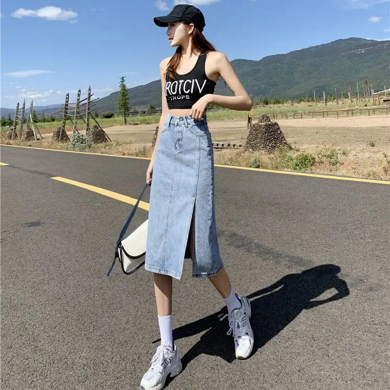 High Waist Split Denim Skirt Women Mid-length Summer Thin Section 2021 New Skirt A-line Package Hip Long Skirt Women
High Waist Split Denim Skirt Women Mid-length Summer Thin Section 2021 New Skirt A-line Package Hip Long Skirt Women